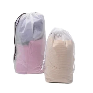 環境に優しいフロスト加工ドローストリングバッグ プラスチック包装バッグ 透明プラスチック収納バッグ