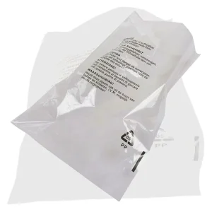 Túi poly LDPE trong suốt 1.5 Mil với in cảnh báo ngạt thở, bao bì quần áo, túi đồ lót, túi quần áo KS