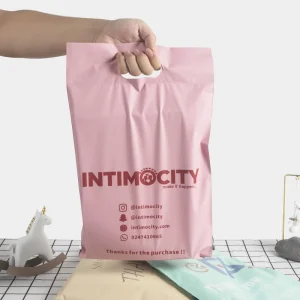 Túi Poly Mailer Tùy Chỉnh Màu Hồng Miễn Phí với Logo cho Đóng Gói Gửi Hàng Quần Áo có Tay Cầm