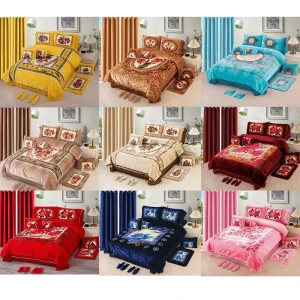 Fabriekscustom Double Ply 4PCS 10PCS 12PCS Raschel Dekbed 220*240cm King Size 2-laags Zwaar Dikke Warme Koreaanse Bontdekens