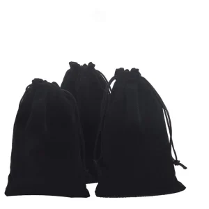 Bolsa de embalaje de terciopelo con cordón personalizada de fábrica, bolsa a prueba de polvo