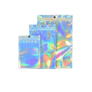 Sac holographique laminé en film laser personnalisé avec ziplock