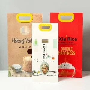 Saco de Embalagem de Arroz de Plástico Laminado, Fornecimento de Fábrica, Design Resistente à Humidade e Refechável