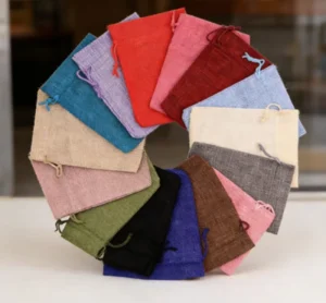Fashionable Regular Colors Natural Gift Drawstring Bag for Stickers Packaging Containers Bag