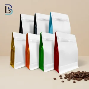 ผู้ผลิตถุงพลาสติกกาแฟซิปล็อคด้านสีพื้นเรียบ MOPP/PE/VMPET