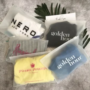 Free Sample Socks Underwear Matte Frosted Zipper Bag Custom Plastic Seal Zip Lock Ziplock Packaging Bags for Clothing