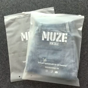 ถุงซิปฟรอสต์พิมพ์โลโก้สำหรับเสื้อผ้า