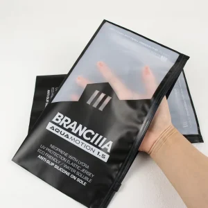 Kantong Zipper Bahan PE Daur Ulang yang Dikenakan dengan Pencetakan Gravure untuk Kemasan Pakaian Renang, Sepatu, Kaos Kaki, Bulu yang Dapat Digunakan Kembali