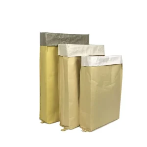Sac en papier kraft laminé à fond plat pour l'emballage des aliments congelés