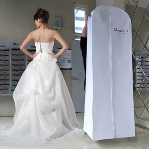 Borse per abbigliamento per appendere vestiti, borsa trasparente per vestiti, borsa per abiti da sposa