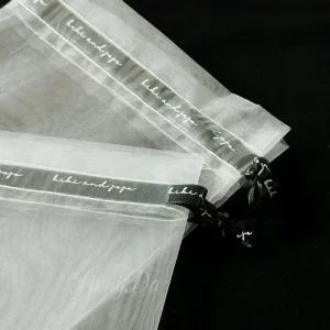 Gift Packaging Candy Drawstring Ribbon Pouch Custom Organza Bag