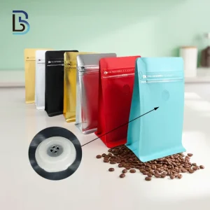 Sacos de Café de Impressão em Gravura com Válvula, à Prova de Humidade, Pouch Colorido com Zíper e Fundo Plano