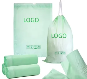 Heavy-Duty Biodegradable Drawstring Trash Bags Odor Control Compostable Waste Bags Plastic Garbage Bags Tear-Resistant Feature