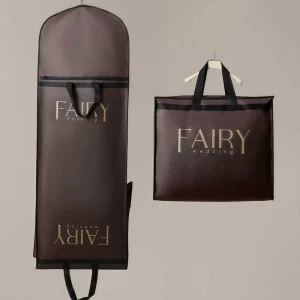 Saco de Armazenamento de Vestuário Dobrável e Durável, à Prova de Poeira, Personalizado com Logótipo, Portátil, Não Tecido, para Vestido de Casamento