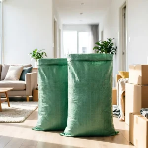 Zware Groene Verhuiszakken voor Huisverhuizing, Grote Capaciteit Opslagzakken voor Kleding en Beddengoed