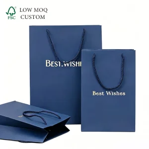 Hochwertige Geschenktüten aus Goldfolie, Boutique-Uhren, Bekleidungs-Einkaufstaschen, benutzerdefiniertes Logo verfügbar