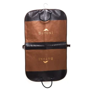 Tas Pakaian dari Bahan Polyester Ramah Lingkungan Berkualitas Tinggi dengan Ujung dan Pegangan Kulit, Dapat Digunakan Kembali dan Anti Debu untuk Pakaian Gaun