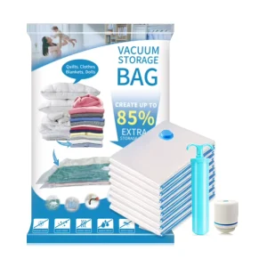 Bolsas de almacenamiento al vacío de plástico multifuncionales ecológicas de alta calidad con bomba de aire eléctrica para ropa comprimida