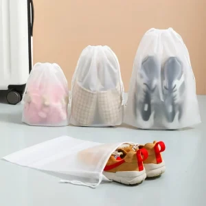 High Quality Waterproof Custom Size Logo Drawstring Packaging Frosted Bag Clothing Packaging Drawstring Shoe Bag