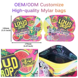Embalagem Personalizada Holográfica, Sacos de Plástico Mylar com Material PE para Promoção de Marca e Armazenamento