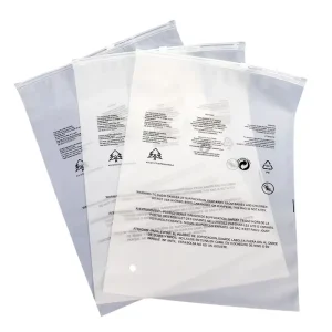 Sac d'emballage de vêtements écologique en stock, sac ziplock en plastique froissé, sac d'emballage zip avec votre logo