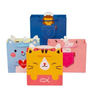 Bedruckte Geschenktüten, Ins-Tierbeutel, Einkaufstaschen für Kleidung, Kinderartikel