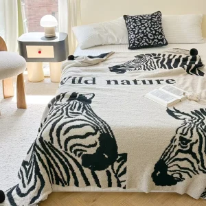 Coperta in poliestere jacquard morbida e calda, misura queen, coperta per letto, logo personalizzato, lavabile, ecologica e amica della pelle