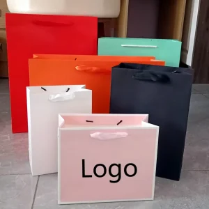 Saco de Papel para Joias com Logótipo, Sacos de Compras Portáteis para Vestuário, Vendedor