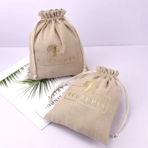 Jute trekkoord tas cosmetica verpakkingszak