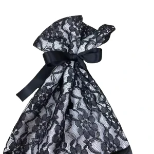 Borse in cotone con pizzo e cordoncino, sacchetti regalo, sacchetto per gioielli personalizzato