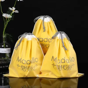 Bolsa de Plástico Grande con Cierre de Cordón y Logo Impreso Personalizado, Bolsas de Plástico Mate PE para Embalaje de Regalos de Ropa