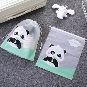 ロゴドローストリング収納バッグ 再封可能プラスチック旅行バッグ 透明フィットネスバッグポーチ