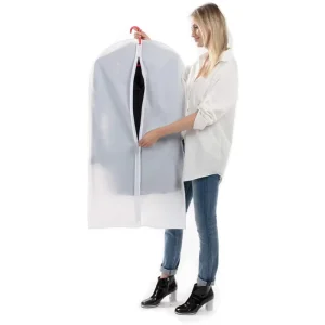 Verpackungsbeutel für lange Hochzeitskleider, individuelles Logo, Staubschutzbeutel, PEVA-Anzüge, Kleiderbeutel mit Reißverschluss