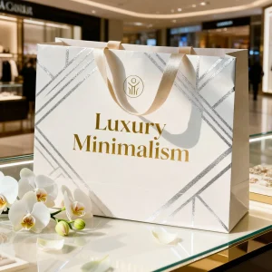 Bolsa de papel personalizada de lujo ecológica con impresión y asa