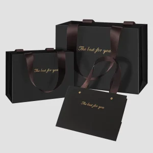 Saco de Papel Kraft com Alça Impresso de Luxo Reutilizável para Marcas de Roupas - Sacos de Compras Personalizados