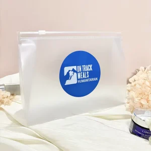 Makeup Private Label Low Moq clear Makeup Transparent Cosmetic PVC Bag Custom Printed Packaging Gift Bags with Zipper