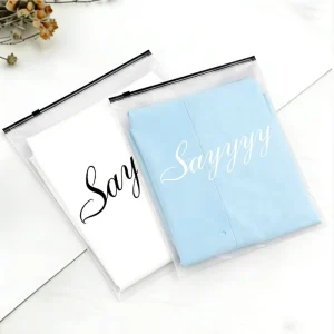 Bolsa de polietileno mate y opaca con cremallera, impresión de logotipo personalizada, reutilizable, biodegradable y resellable para ropa de marca