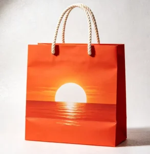 Sacs en papier laminé mat, finition résistante aux rayures, aspect premium durable pour l'emballage de marques de luxe