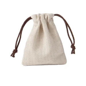 Medium Organic Cotton Canvas Drawstring Pouch Gift Jewelry Dust Bags Small Linen Drawstring Bag for Handbags Luxury