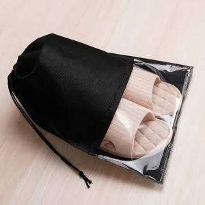 Mehrfarbige durchsichtige Zugband-Vliesstoffschuhbeutel für Haushaltskleiderschrank Fußbekleidungsverpackung
