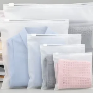 Borsa Resealable Trasparente di Diverse Dimensioni per Abbigliamento, Borsa di Stoccaggio a Prova di Umidità, Organizzatore per Armadio Domestico