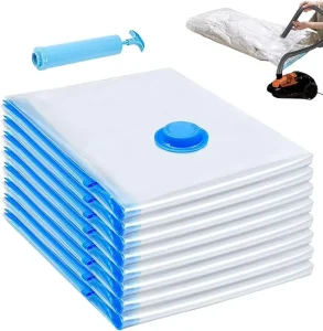Bolsas de almacenamiento de compresión jumbo reutilizables con cremallera N Space Saver, bolsa de almacenamiento ecológica para ropa