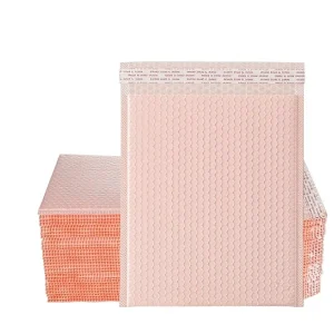 Saco de Embalagem de Roupas em Poliéster Rosa Nu, Espesso, Amortecedor, com Impressão para Uso em Expedições