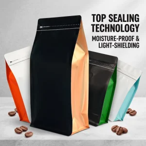 Einweg-Abluftventil Kaffeebohnentasche Hochbarriere PET AL PE Laminat Seitenfaltenbeutel 1 kg Lebensmittelecht Anpassbar