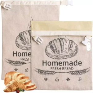 Tas Drawstring Katun Organik yang Dapat Digunakan Kembali dan Bernapas untuk Kemasan Roti Bakery