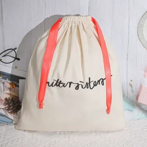 Сумка для обуви сdrawstring из органического хлопка с индивидуальной печатью логотипа, многоразовая, для хранения шляп и пыли