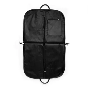 Saco de Vestuário Oxford com Zíper e Alça de Couro 15L Cobertura de Roupa Dobrável à Prova de Poeira para Embalagem de Vestidos