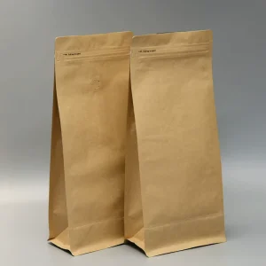 カスタム牛皮紙+PLA防湿凹版印刷熱封平底包装袋 コーヒー豆と茶葉用