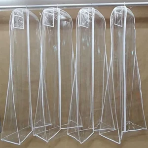 Copertura per abito da sposa in PVC, traspirante, impermeabile, copertura per abiti trasparente, imballaggio per viaggi, borsa per indumenti trasparente