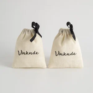 Bolsa de regalo pequeña de lienzo con cordón para perfume y joyas, bolsa antipolvo